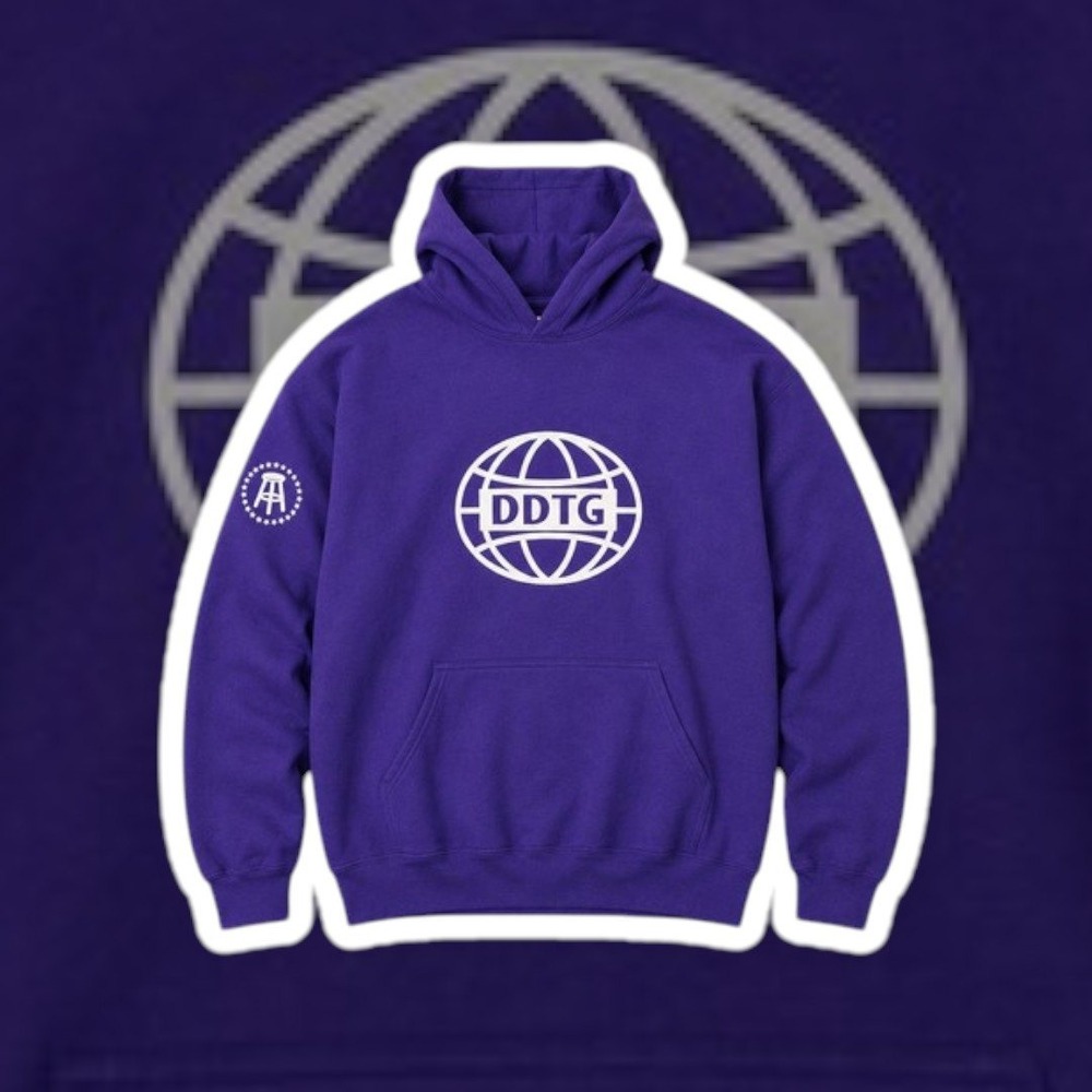 Barstool Sports DDTG Dave Day Trader Global Hoodie‎ L Purple Gildan Sweatshirt